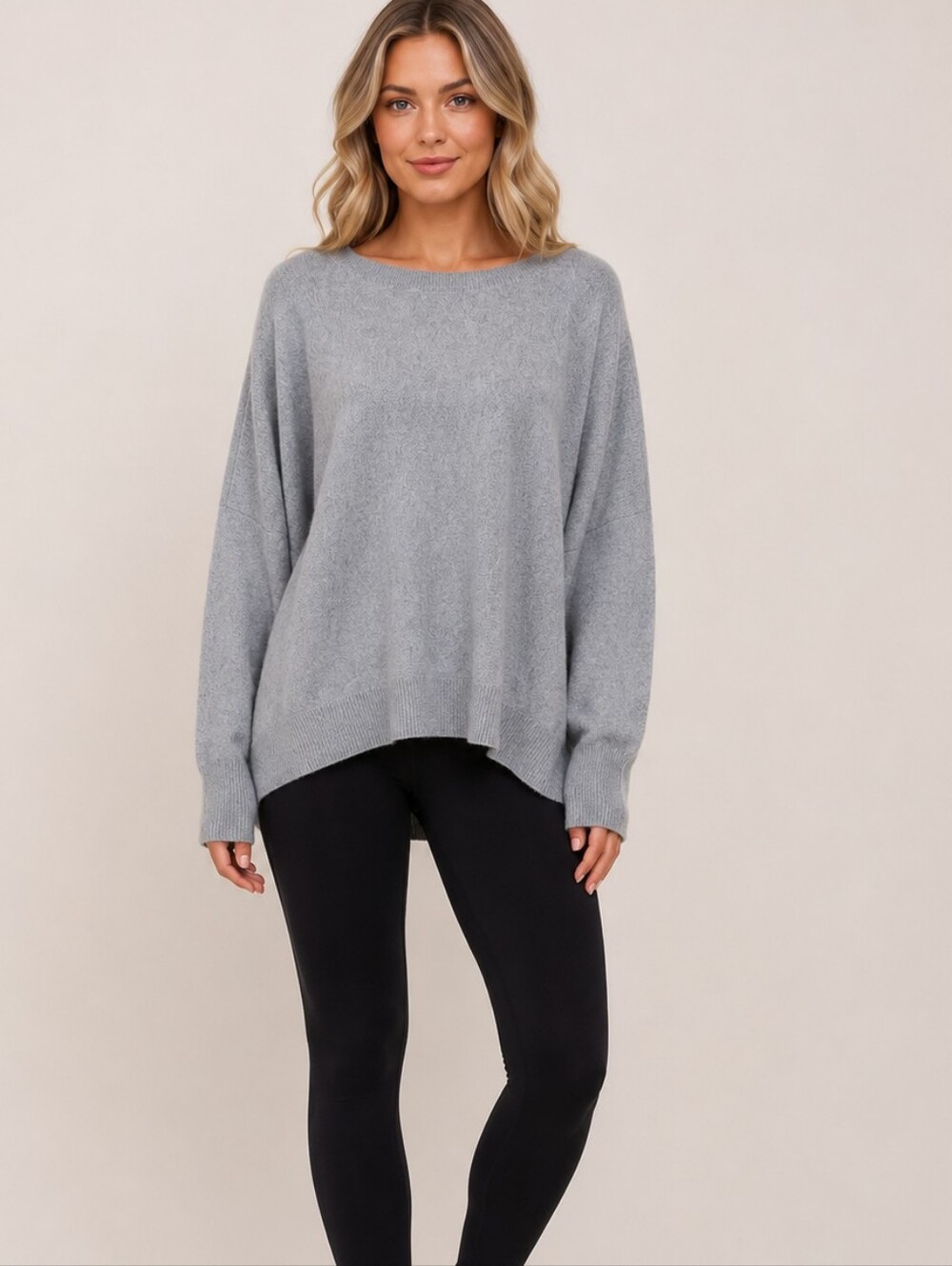 Eileen Fisher Cashmere Boatneck Crew Sweater, Size XL
